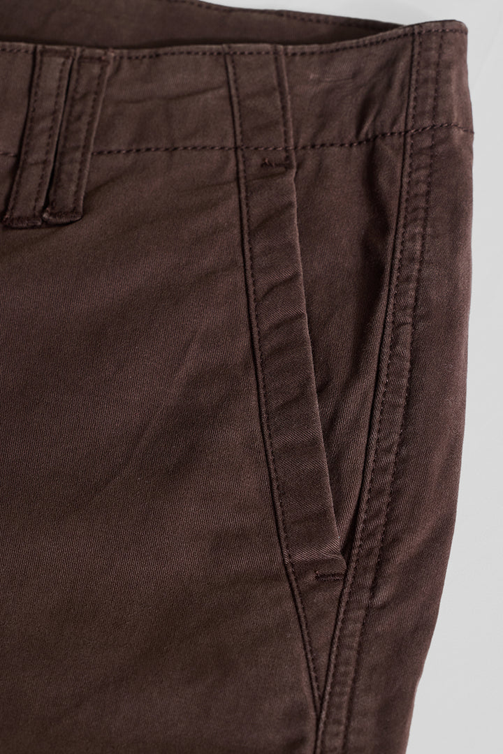 Brown Slim Fit Cargo Pants