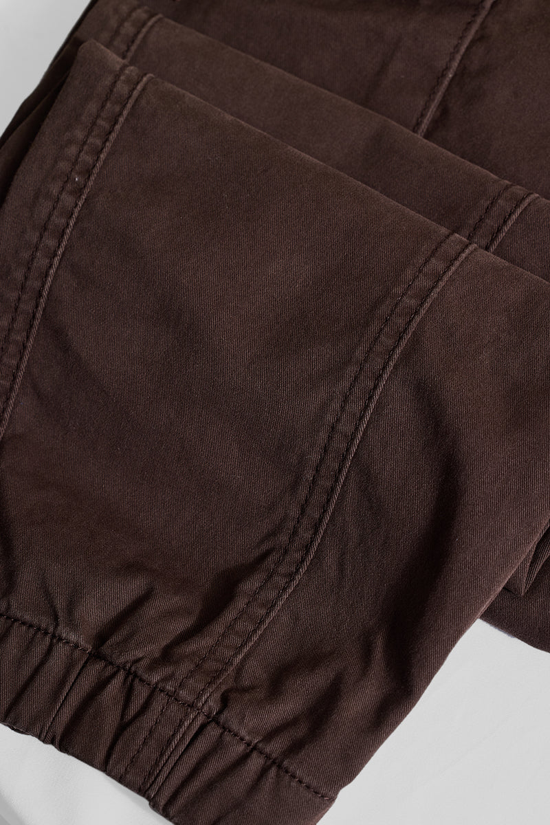 Brown Slim Fit Cargo Pants