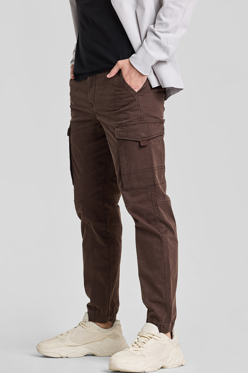 Brown Slim Fit Cargo Pants