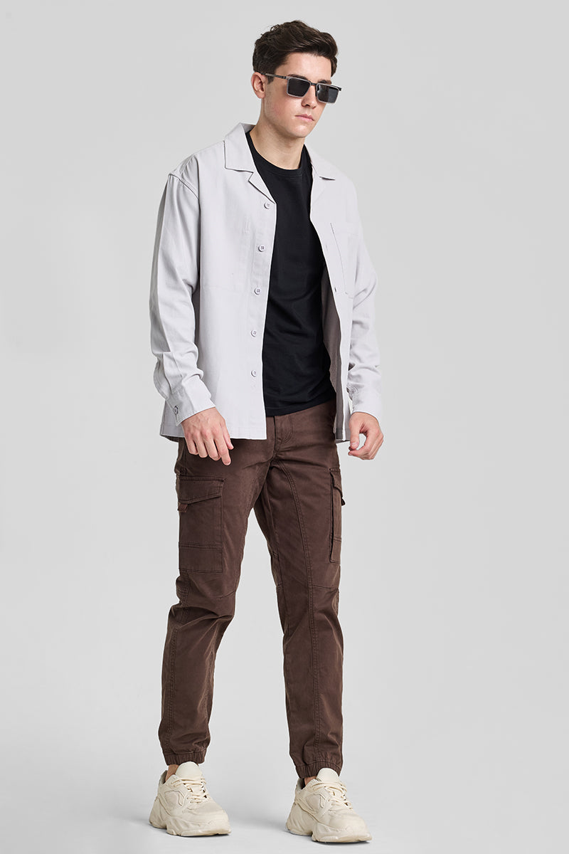 Brown Slim Fit Cargo Pants