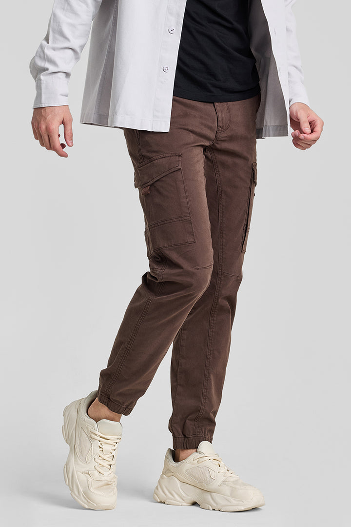 Brown Slim Fit Cargo Pants