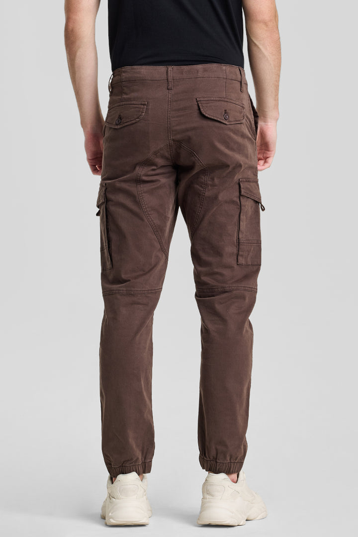 Brown Slim Fit Cargo Pants