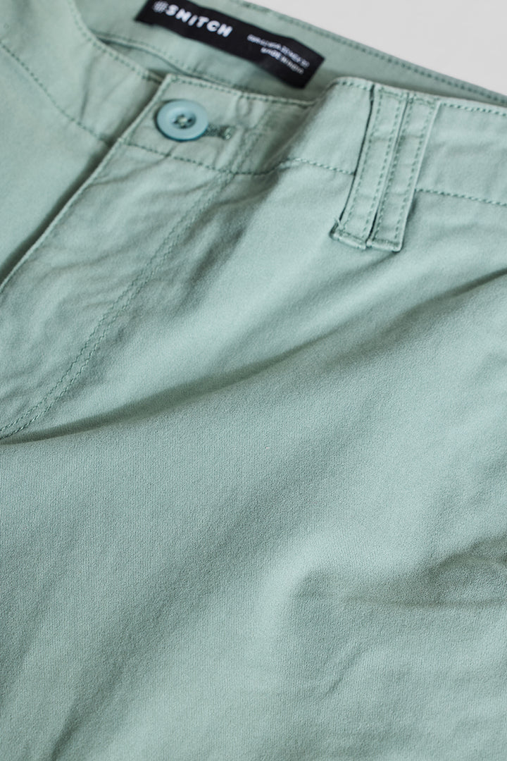 Mint Green Slim Fit Cargo Pants