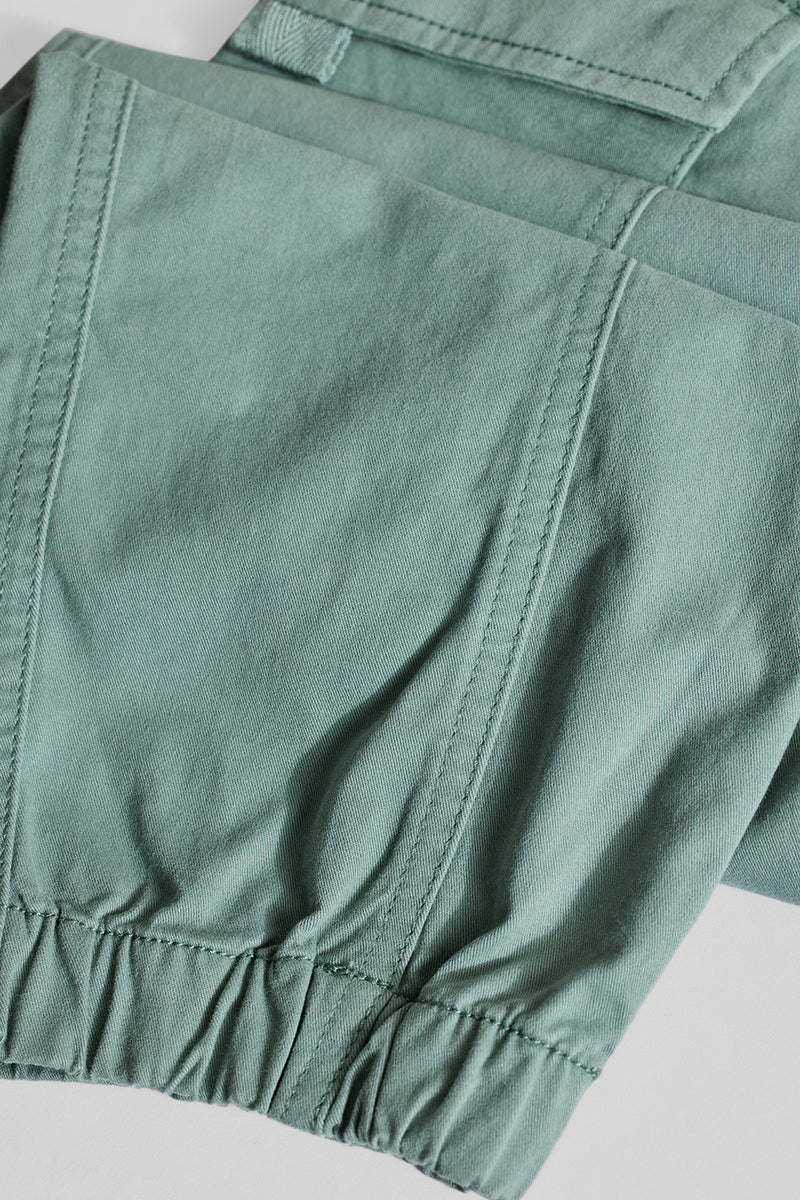 Mint Green Slim Fit Cargo Pants