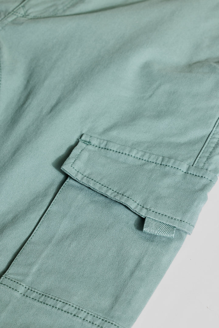 Mint Green Slim Fit Cargo Pants