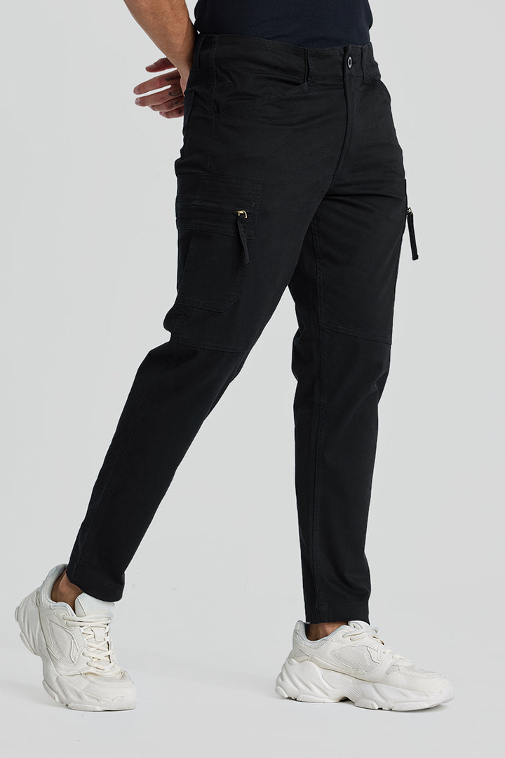 Black Slim Fit Cargo Pants