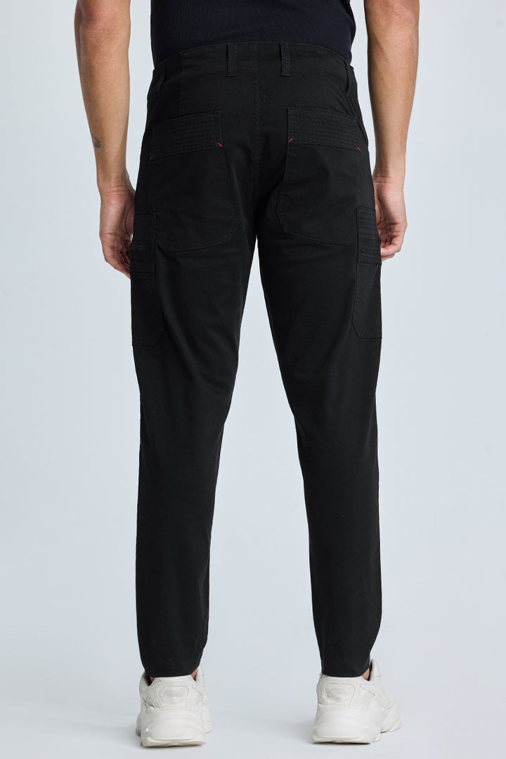 Black Slim Fit Cargo Pants