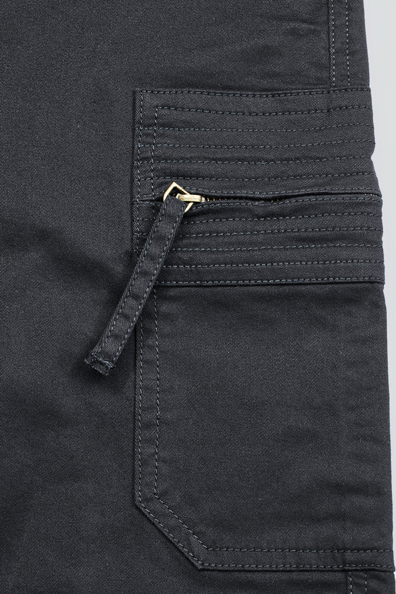 Black Slim Fit Cargo Pants