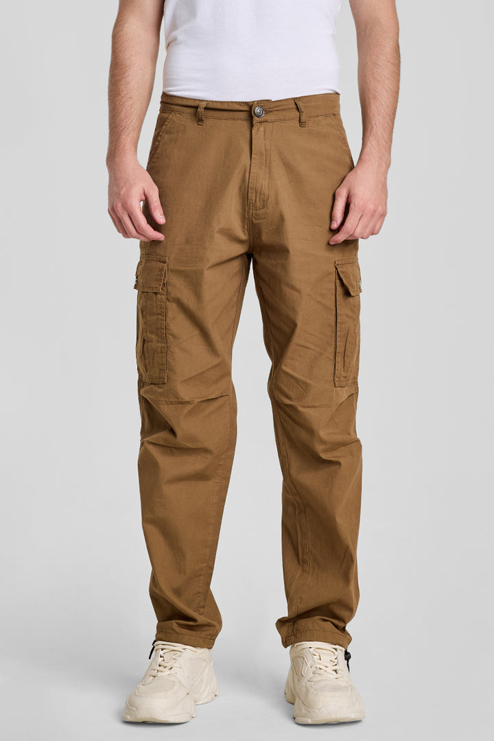 Khaki Relaxed Fit Cargo Pants