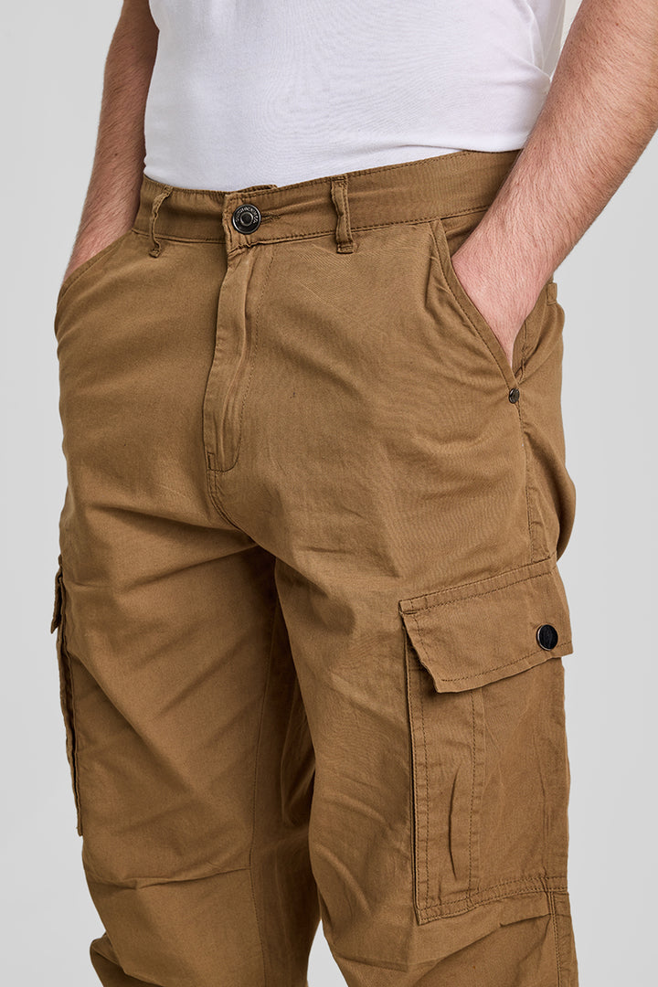 Khaki Relaxed Fit Cargo Pants