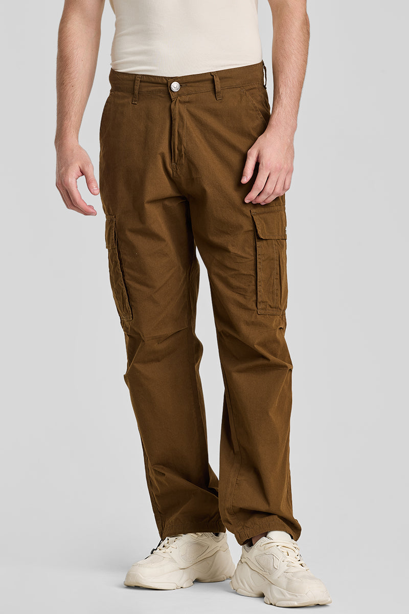 Brown Relaxed Fit Cargo Pants