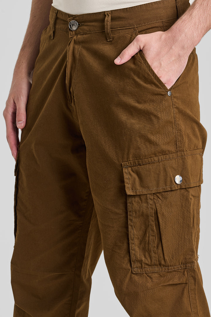 Brown Relaxed Fit Cargo Pants