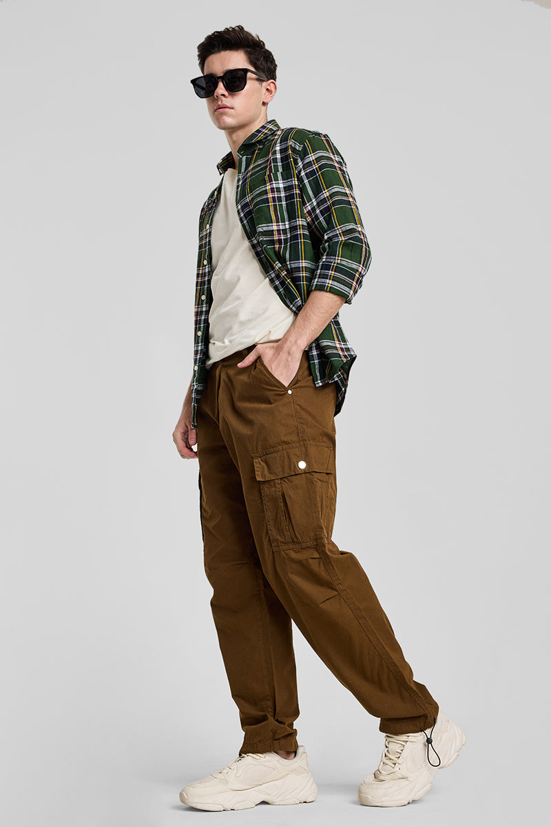 Brown Relaxed Fit Cargo Pants