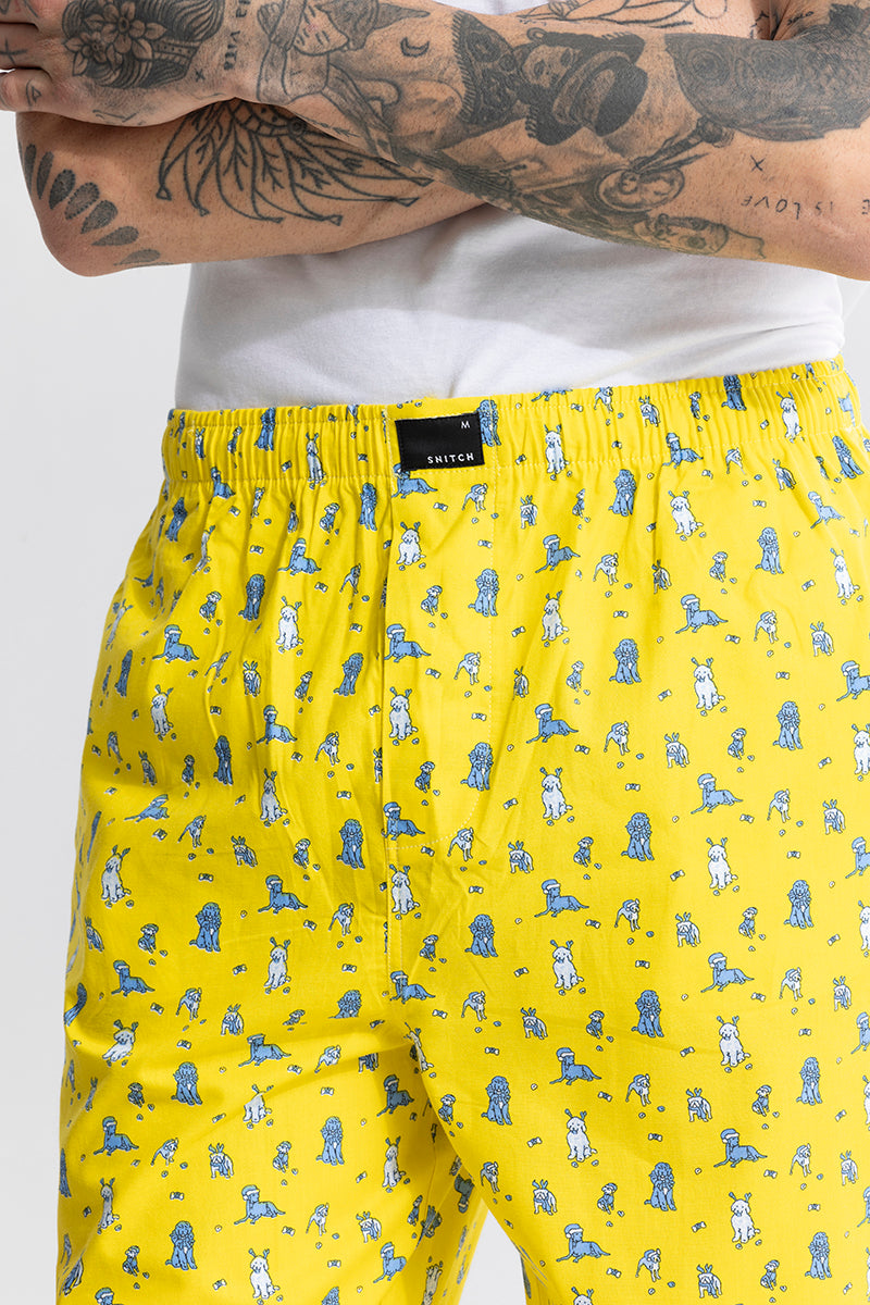 Puppy Print yellow Pyjama