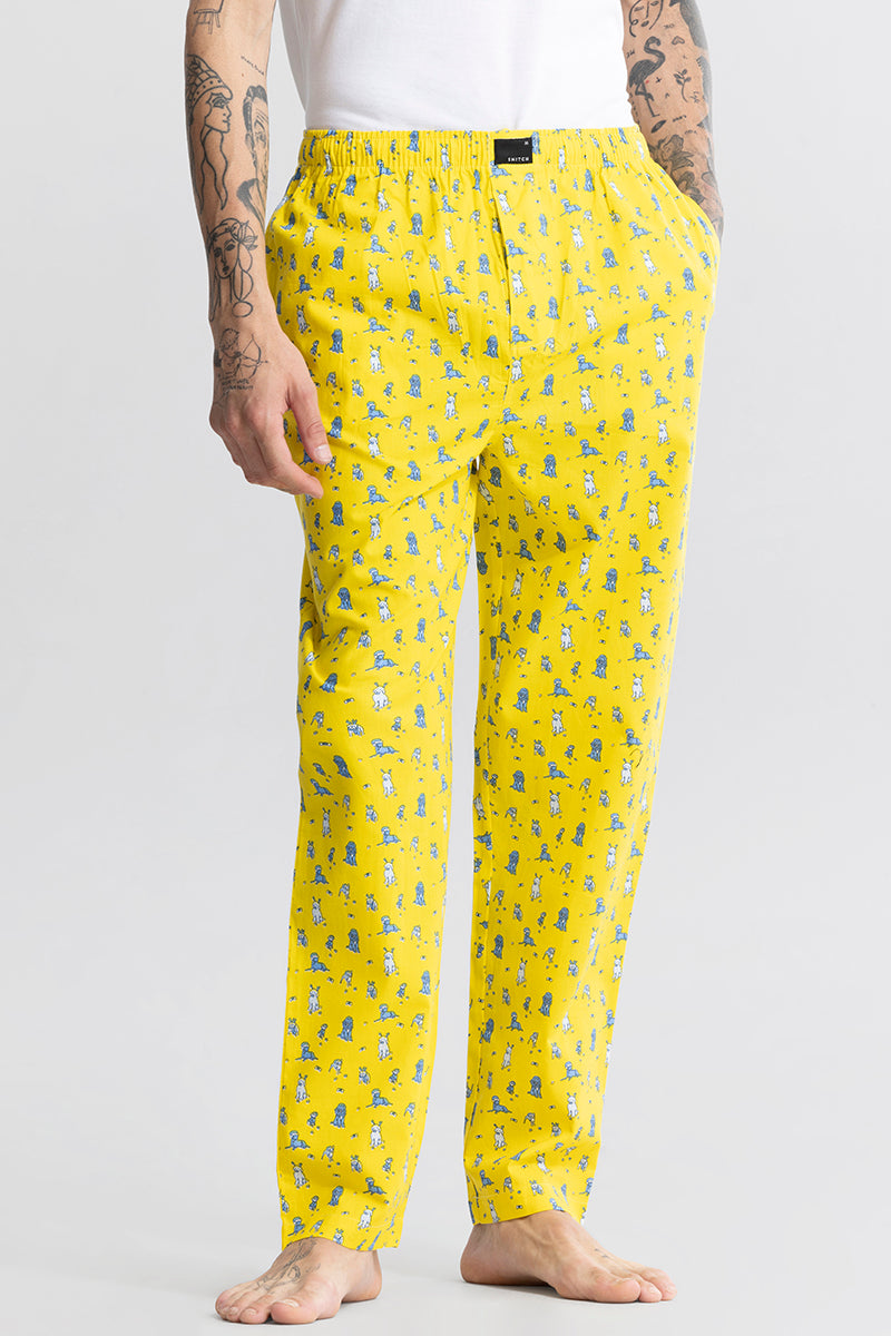 Puppy Print yellow Pyjama