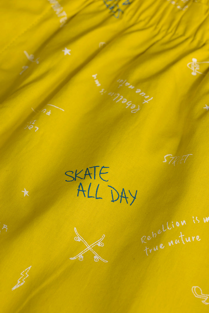 Skate All Day Yellow Pyjama