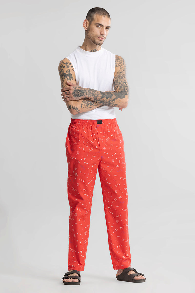 Skate All Day Red Pyjama