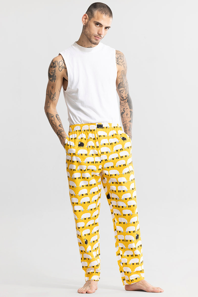 Sheep Print Yellow Pyjama