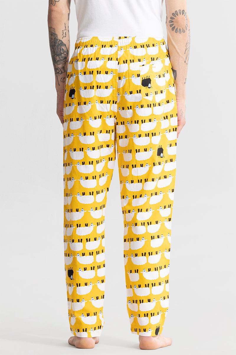 Sheep Print Yellow Pyjama