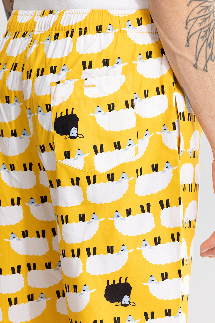 Sheep Print Yellow Pyjama