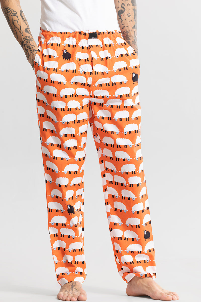 Sheep Print Orange Pyjama