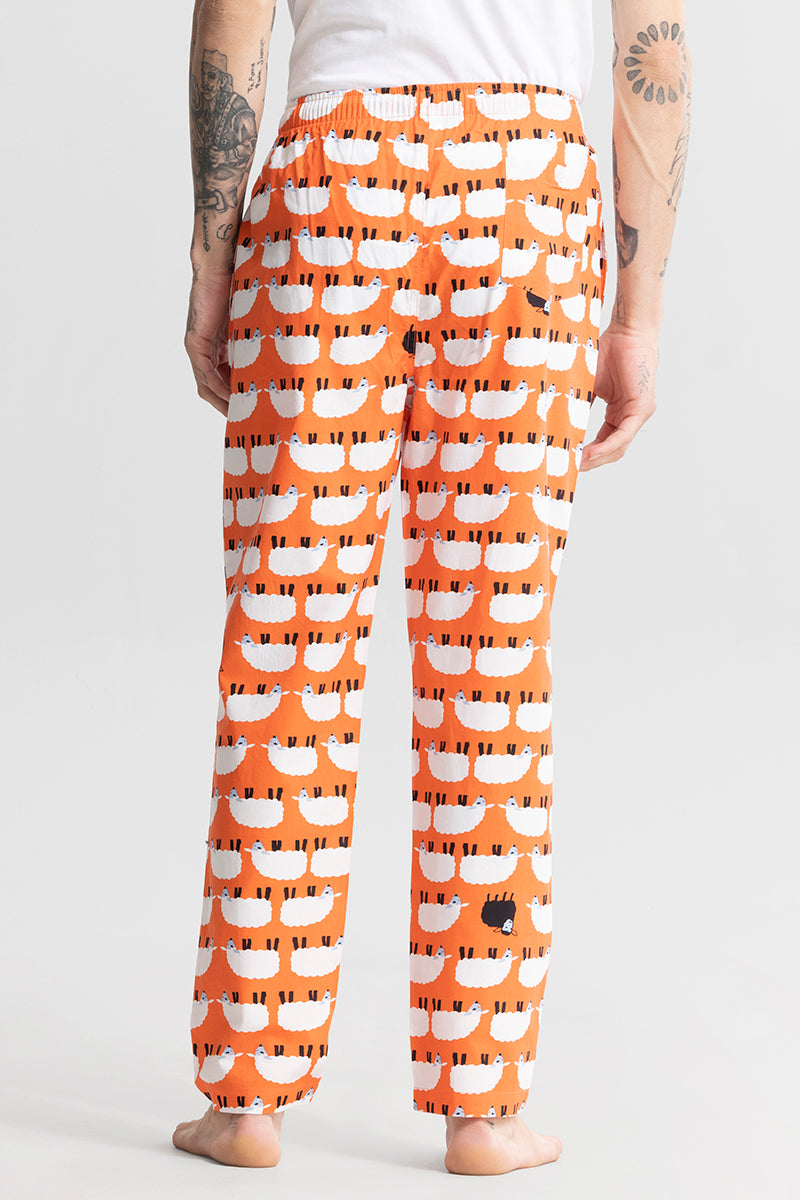 Sheep Print Orange Pyjama