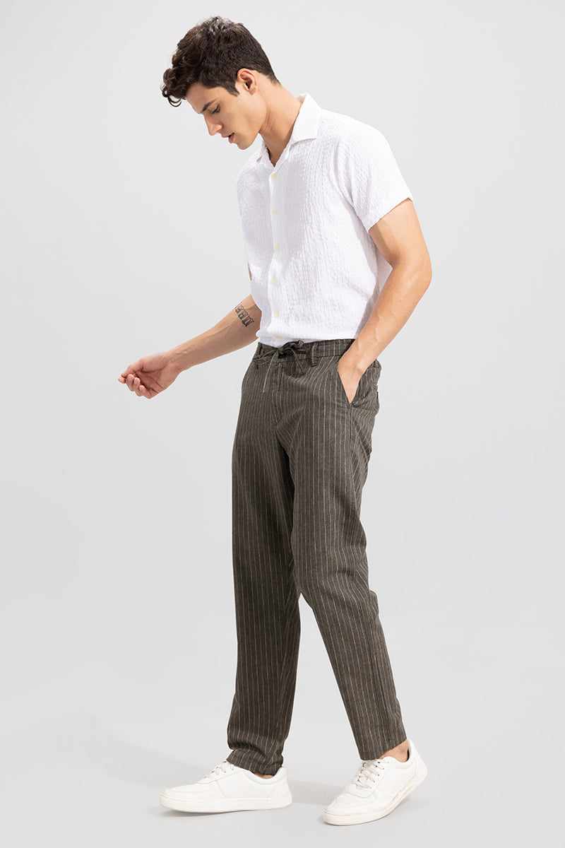 Poly Viscose Slim Fit Men Grey Side Stripe Trouser at Rs 450 in Mumbai