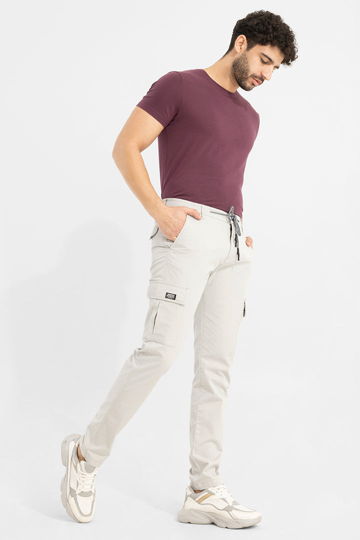 Stark Pastel Light Grey Cargo Pant