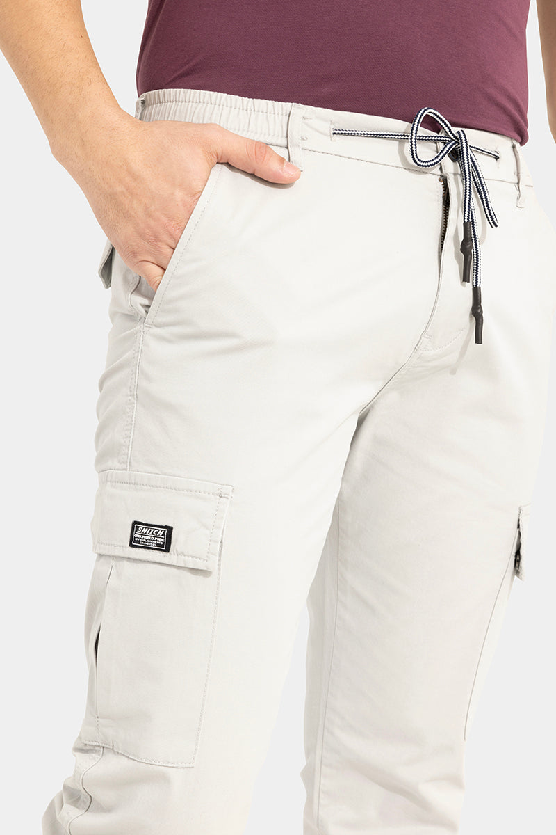 Stark Pastel Light Grey Cargo Pant