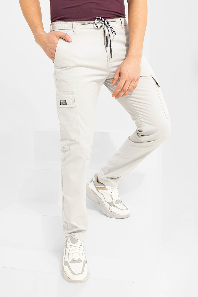 Stark Pastel Light Grey Cargo Pant