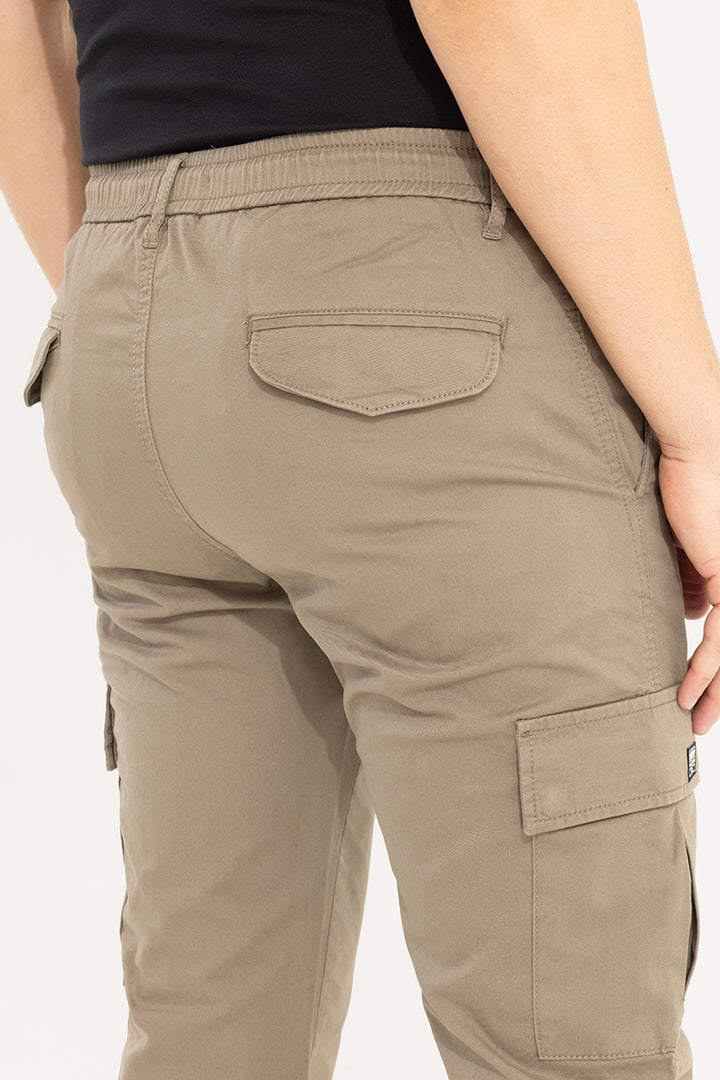 Stark Pastel Camel Brown Cargo Pant