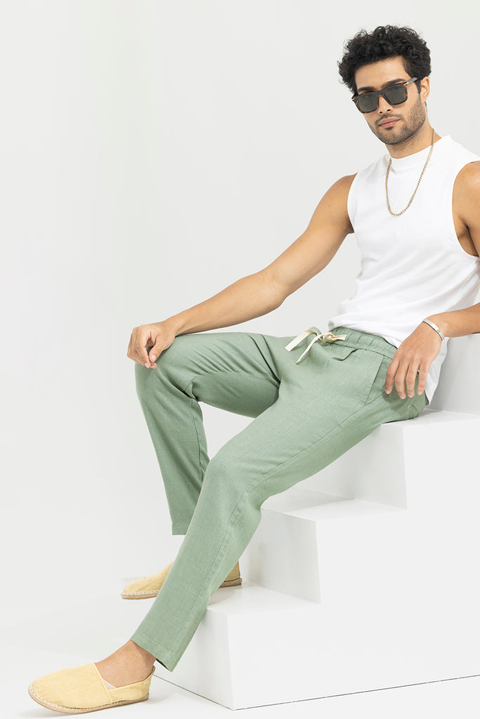 Light Green Solid Trousers  Selling Fast at Pantaloonscom