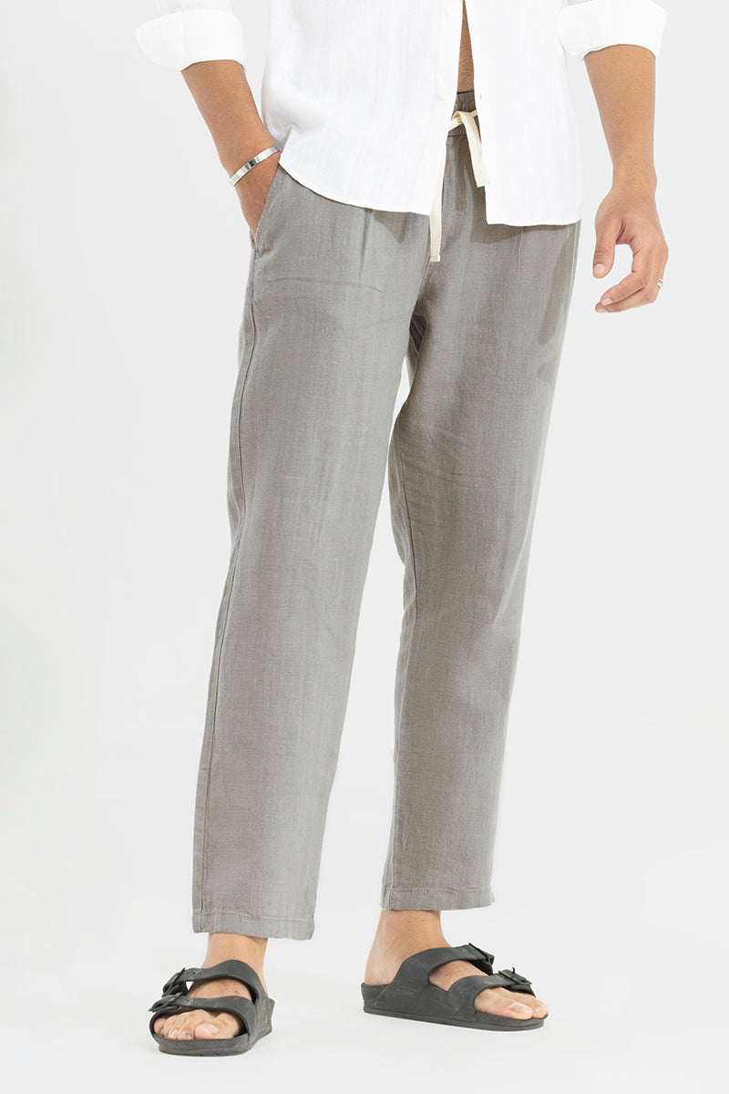 Buy Men's Ace Grey Linen Pant Online
