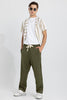 Waffle Knit Olive Relaxed Fit Pant