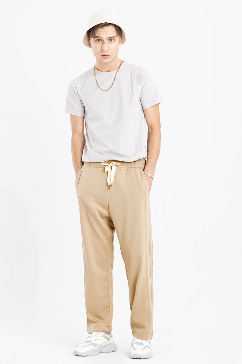 Waffle Knit Cream Relaxed Fit Pant