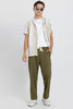 Waffle Knit Green Relaxed Fit Pant