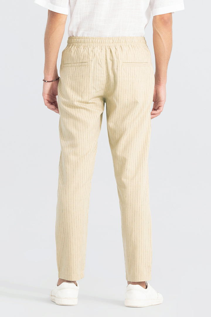 Aurabreeze Beige Linen Pant