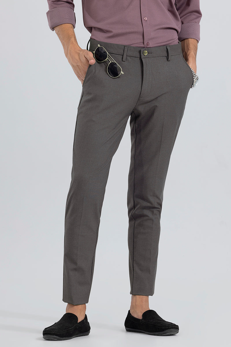 Gelso Pleated Trousers - Dark Grey Melange – The Frankie Shop