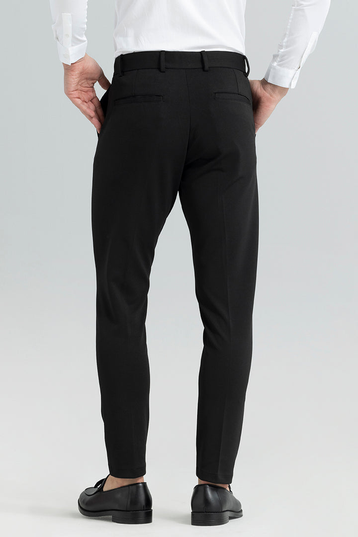 Weave Knit Black Trouser