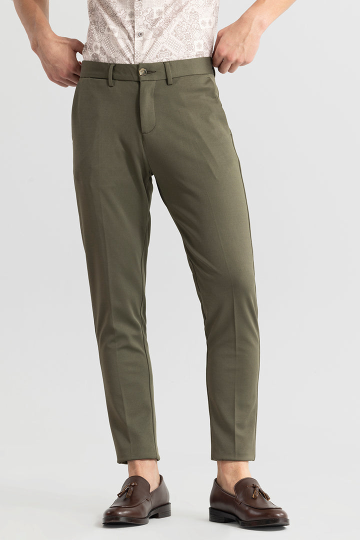 Weave Knit Olive Trouser