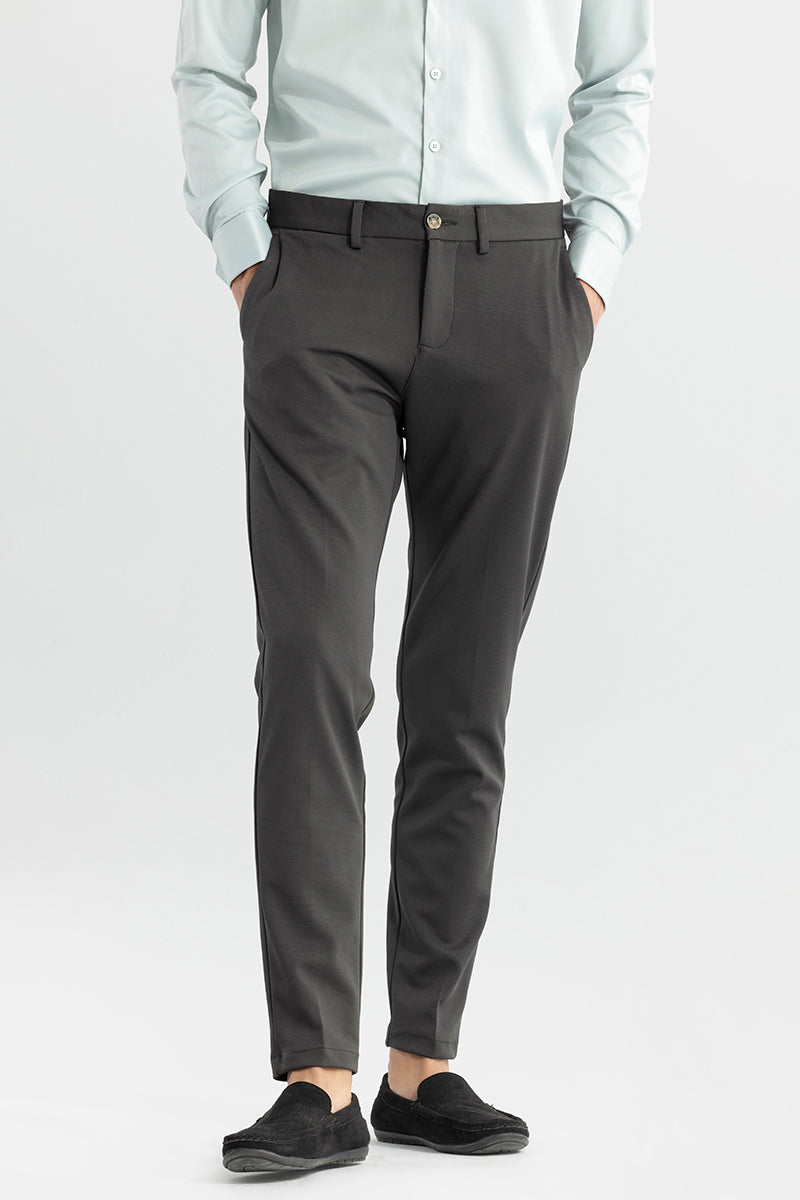 Weave Knit Stone Grey Trouser