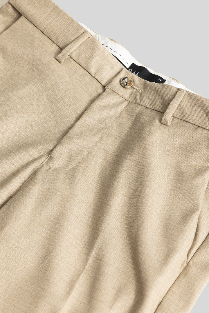 Rigor Beige Formal Trousers