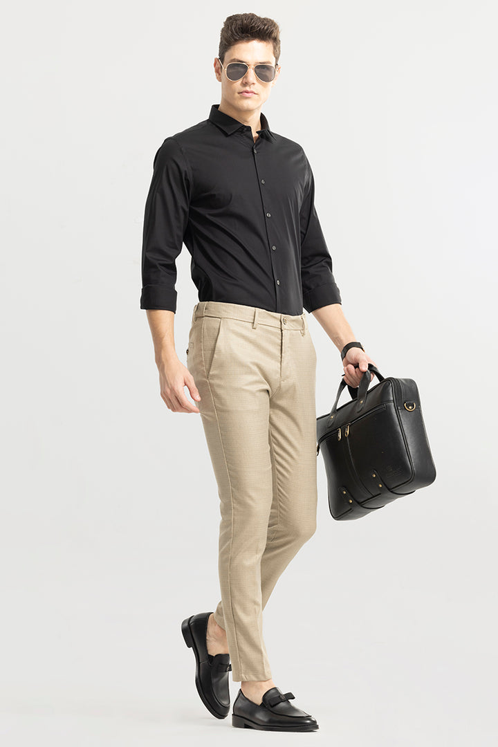 Rigor Beige Formal Trousers