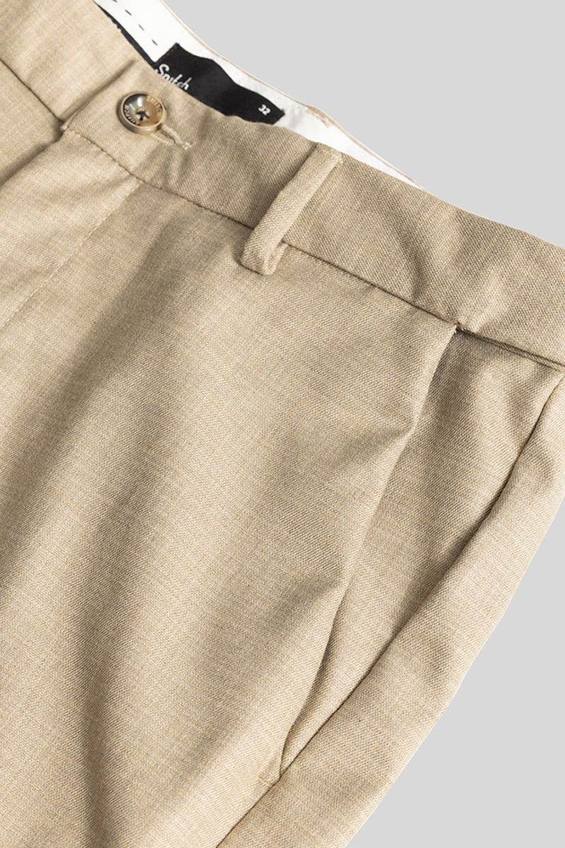 Rigor Beige Formal Trousers