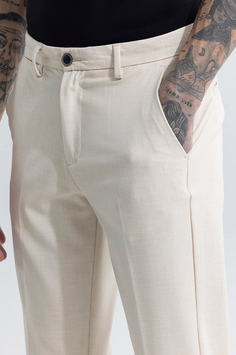 Buy Men's Astral Cream Trouser Online | SNITCH