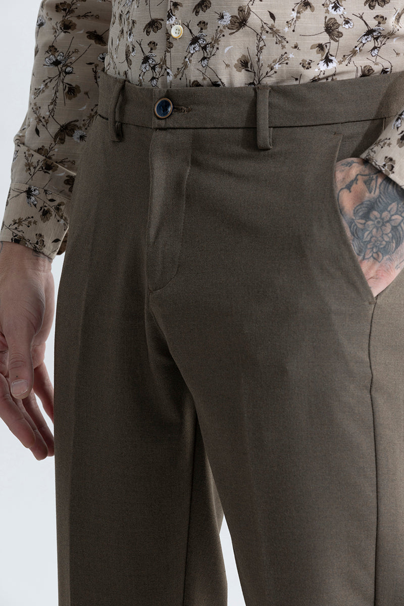 Buy Men's Flexy Olive Trouser Online | SNITCH