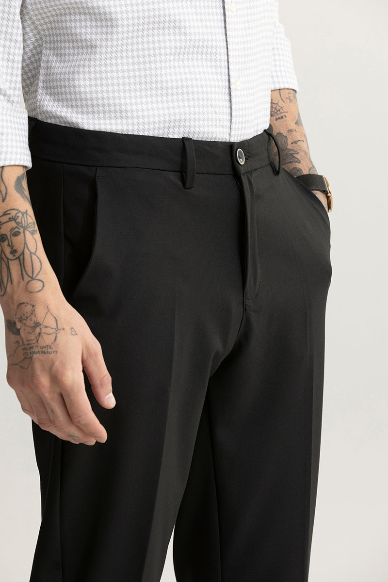 High Waist Relaxed Tailored Pant in Black | Glassons