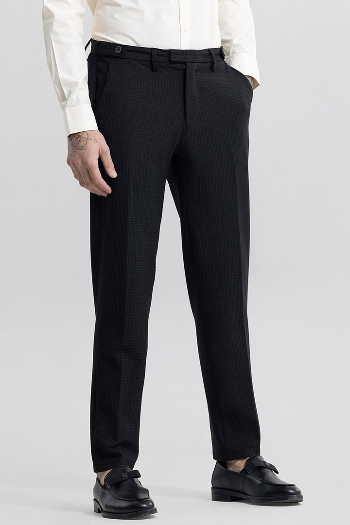 Extensive Waistband Black Trouser