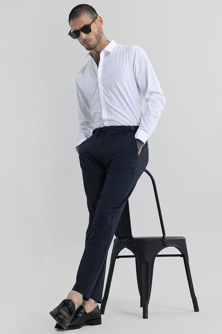 Extensive Waistband Navy Trouser