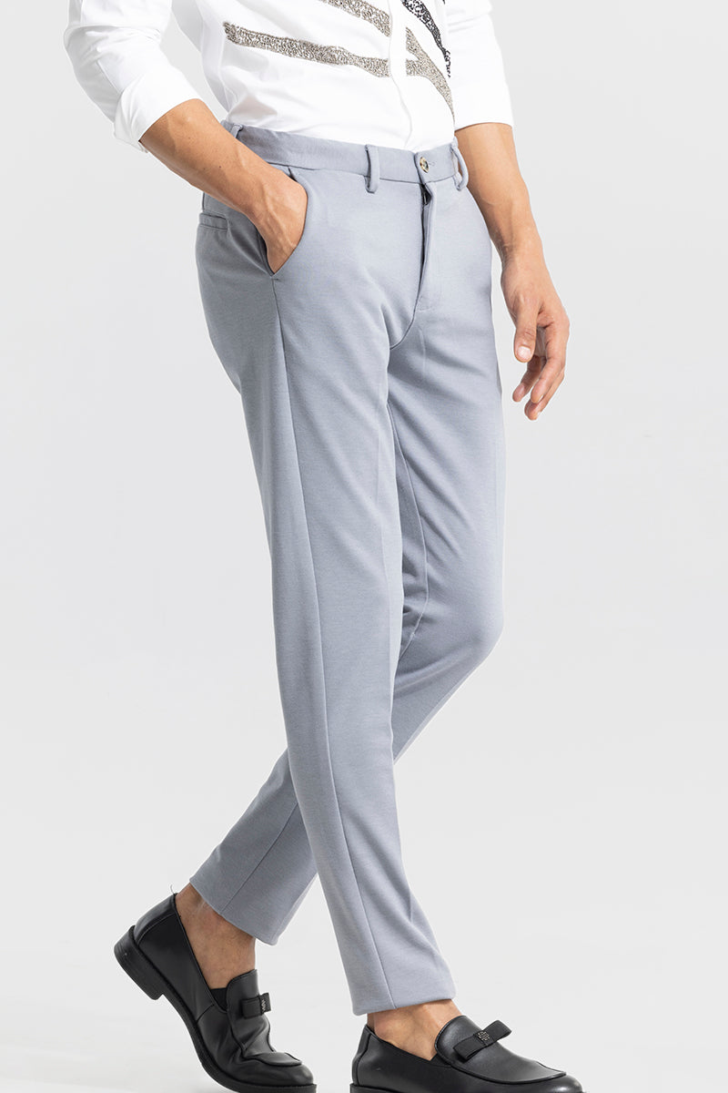 Buy U.S. Polo Assn. Men Grey Slim Fit Self Design Regular Trousers -  Trousers for Men 12116478 | Myntra